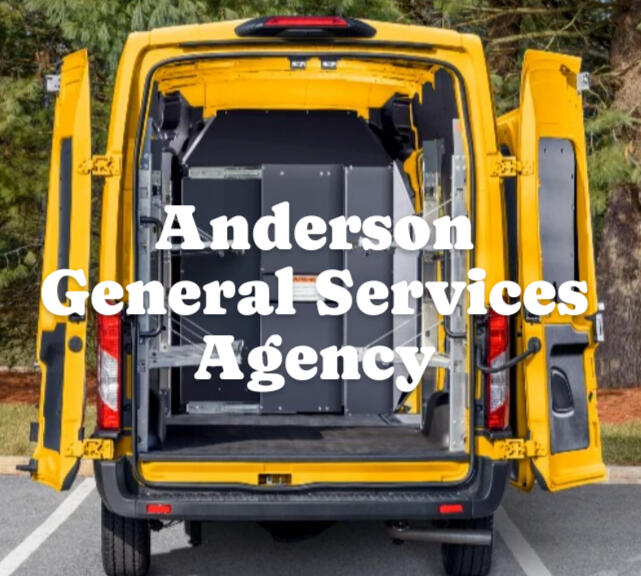 Cargo van with opened doors Anderson General Services Agency